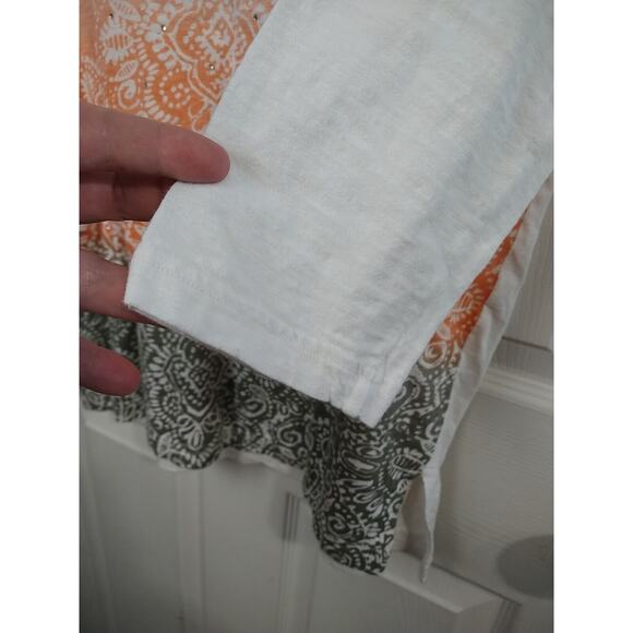 Weekends By Chicos Woman 1/M Ombre Striped Casual 3/4 Sleeve Top - Picture 6 of 8